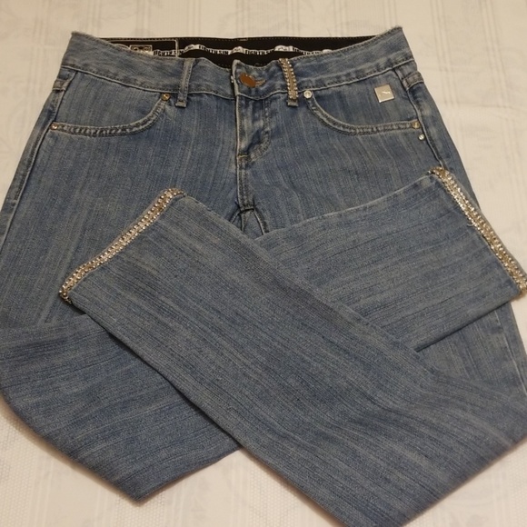 eight sin Denim - Eight Sin Jean rhinestone cuff ankles J221:5:619